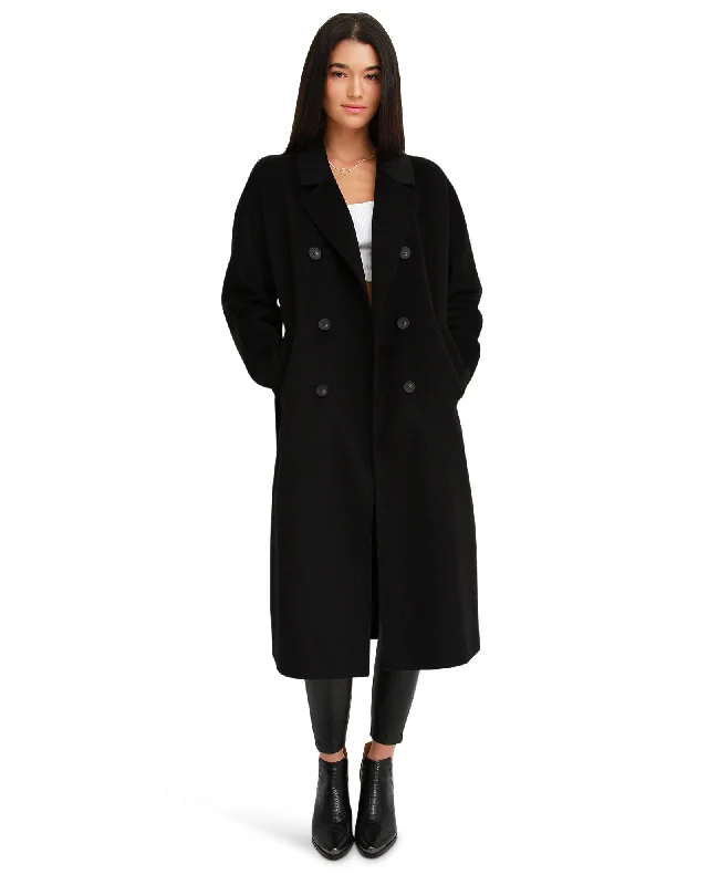 Discount Extravaganza Boss Girl Double-Breasted Wool Coat - Black