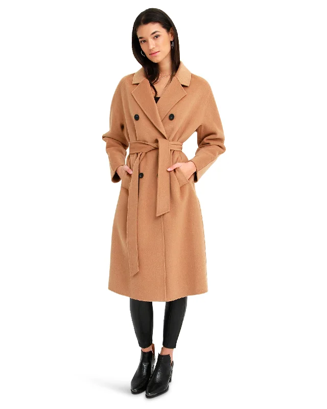 Loyalty Reward Boss Girl Double-Breasted Wool Coat - Camel