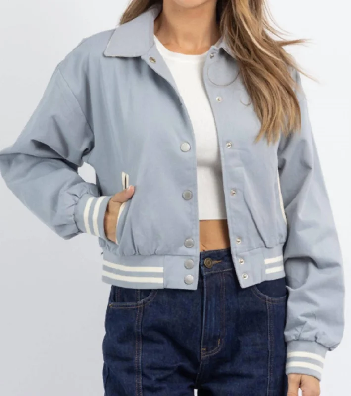 Final Sale Brexley Bomber Jacket In Blue