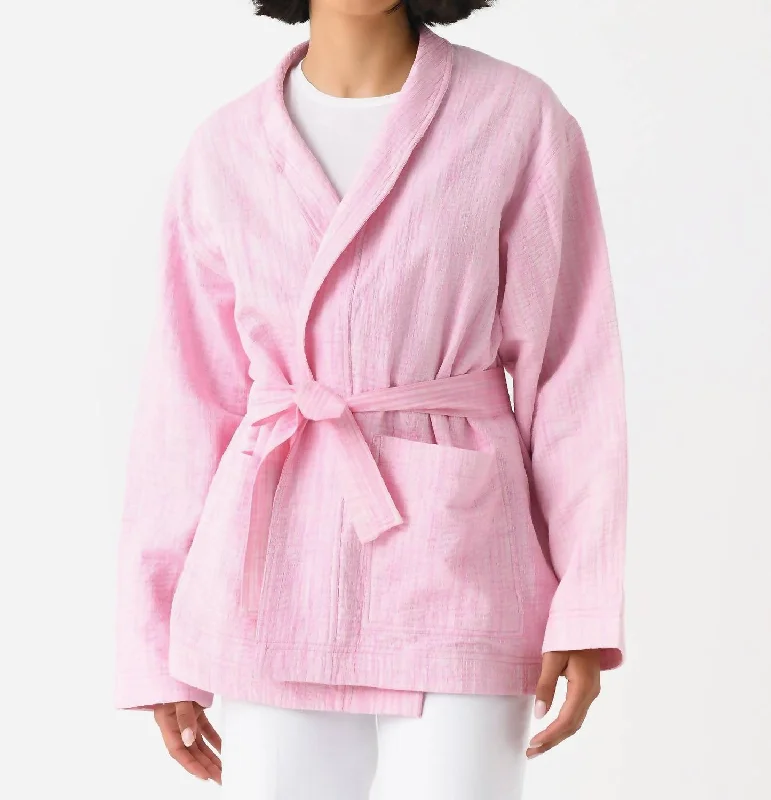 Weekend Deal Cacao Jacket In Rose/blanc