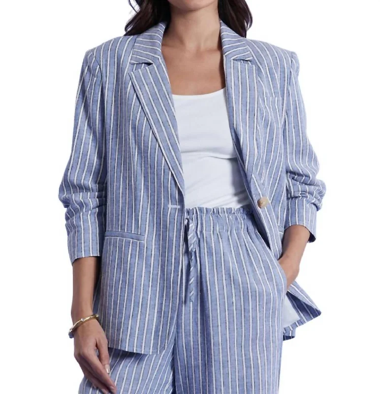Savings Spectacular Cooper Bermuda Stripe Jacket In Blue,white