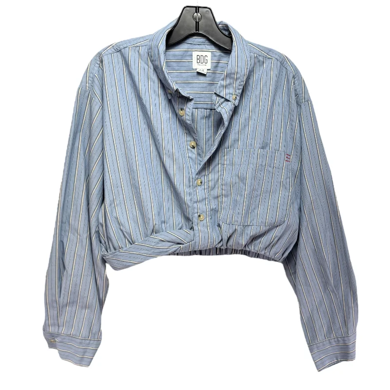 Instant Discount Crop Top Long Sleeve By Bdg In Striped Pattern, Size: L