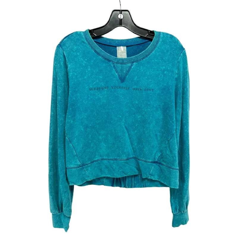 Loyalty Reward Cropped Top Long Sleeve By Calia In Blue, Size: S