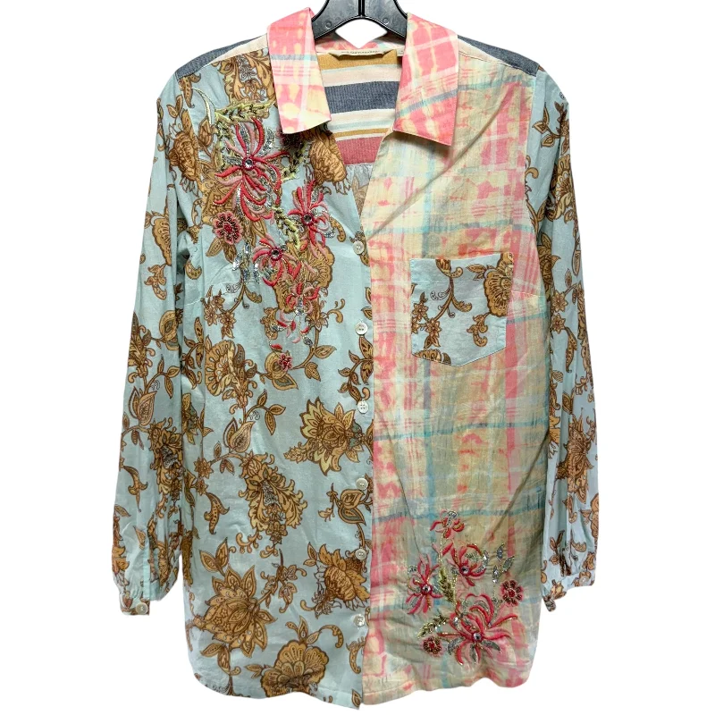 Price Cut Descansa Floral Embroidered Beaded Patchwork Blouse By Soft Surroundings In Multi-colored, Size: S