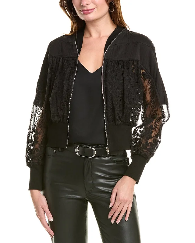 Gracia Patchwork Lace Embroidered Zip-Up Jacket