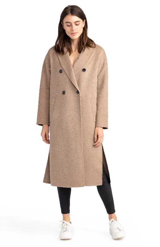 Deal Zone Guestlist Oversized Double Breasted Coat - Oat