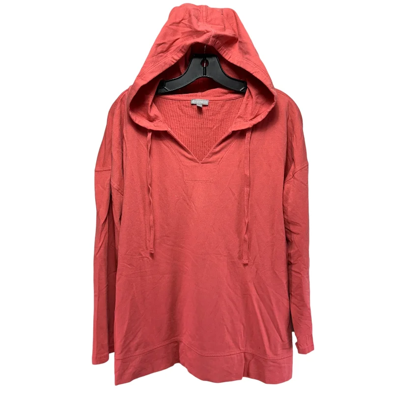 Take Advantage Hooded Pullover Top 2pc 3/4 Sleeve By Talbots In Coral, Size: L