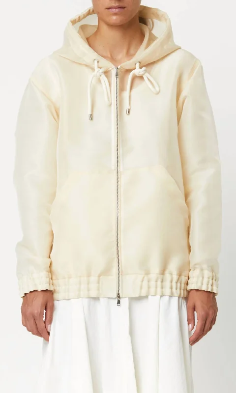 Super Bargain Hooded Technical Jacket In Cream