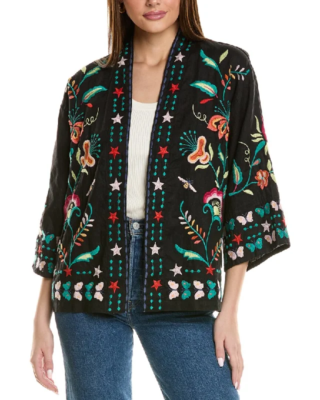 Mega Deal Johnny Was Averi Linen Cropped Kimono