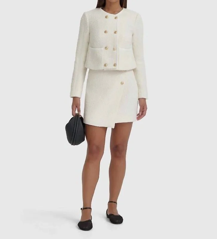 Now or Never Layana Tweed Jacket In Cream