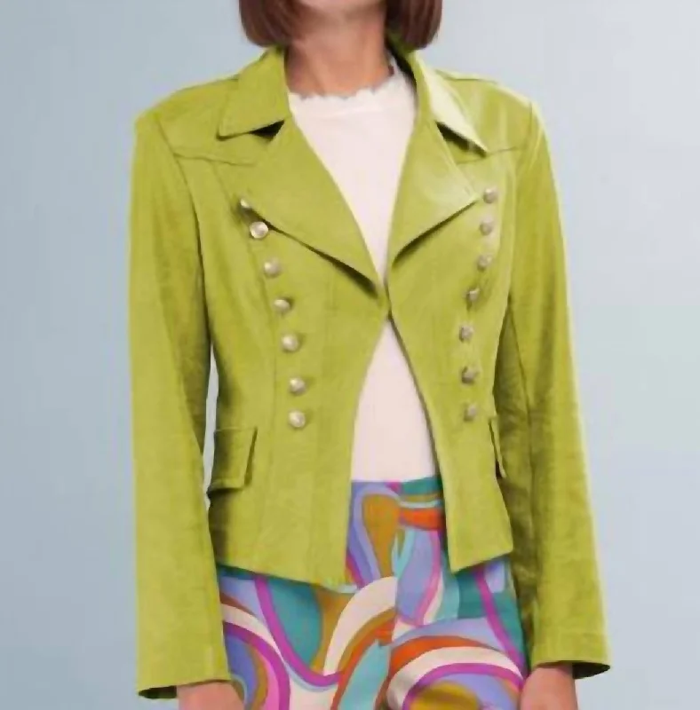 New Deals Leather Jacket In Limeade