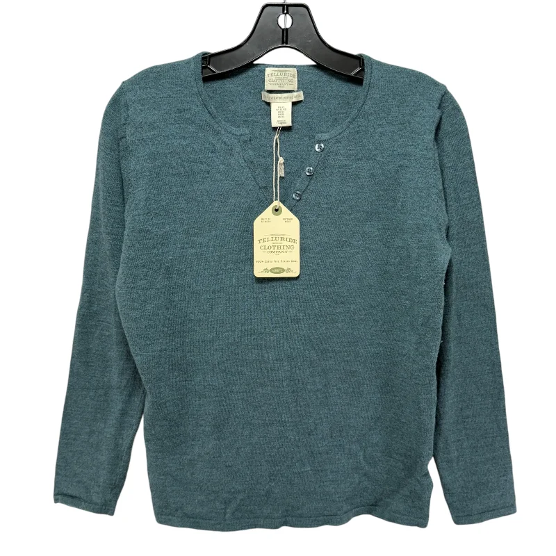 Last Chance Merino Wool Knit Top By Telluride In Teal, Size: XL