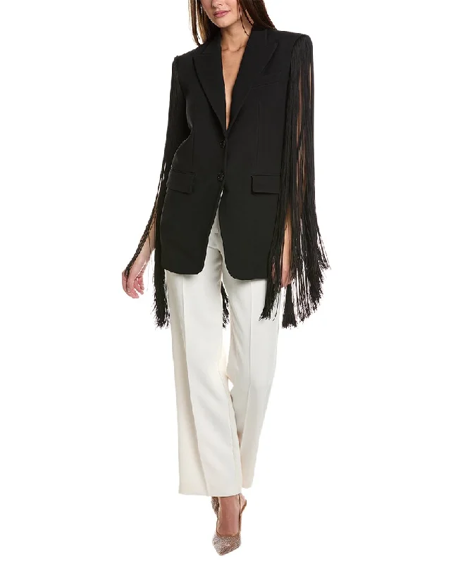 Hurry In Michael Kors Collection Fringe Sleeve Jacket