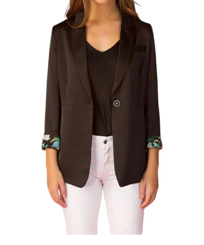 Limited Availability Notched Collar Jacket In Black