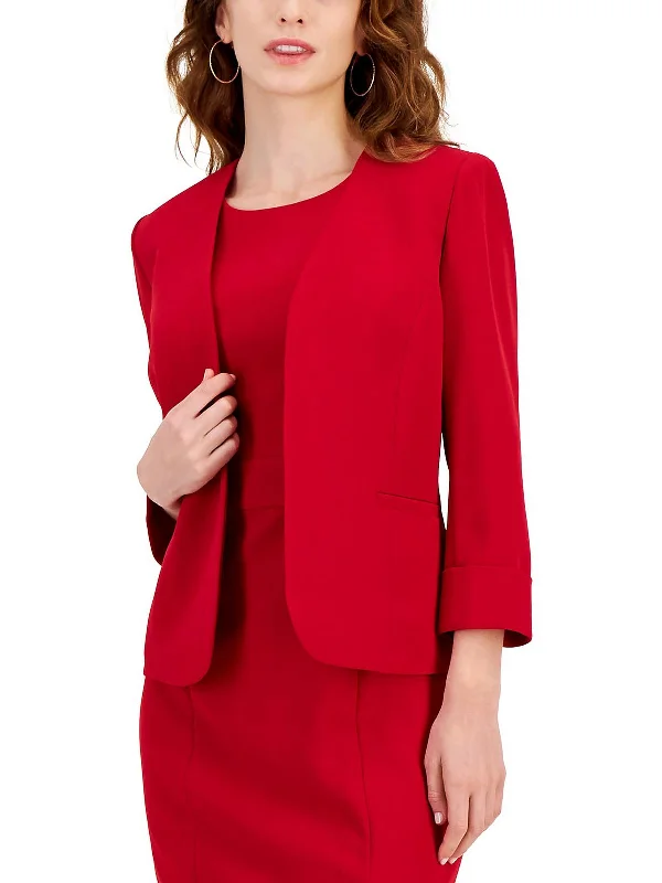Unbeatable Prices Petites Womens Crepe Stretch Open-Front Blazer