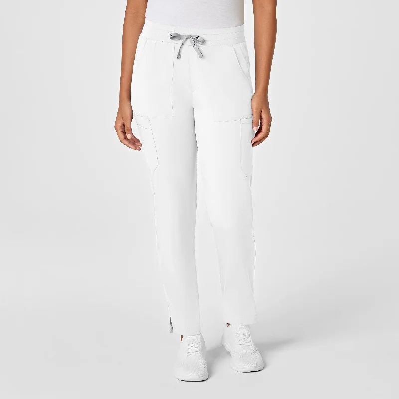 Massive Deals PRO Women's Slim Leg Cargo Scrub Pant - White