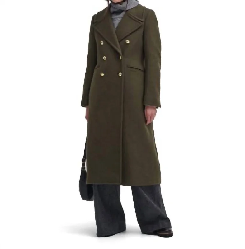Final Markdown Reva Wool Military Coat In Olive