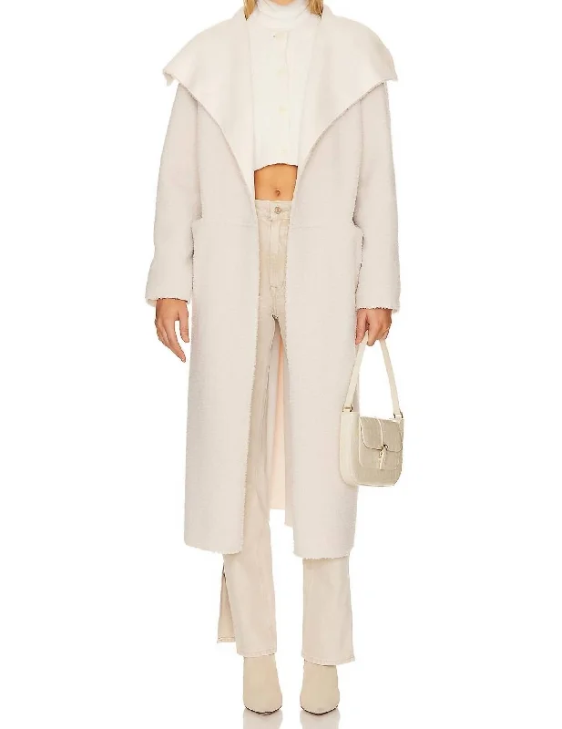 Great Bargains Reversible Faux Fur Coat In Cream