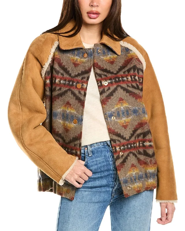 Act Fast Sandro Shearling-Trim Coat