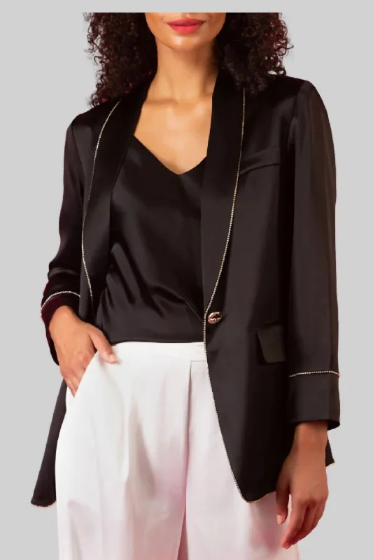 Midnight Sale Sateen Blazer In Black