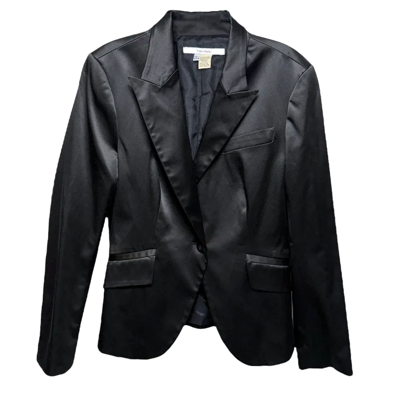 Clearance Items Satin Effect Blazer By Zara In Black, Size: L