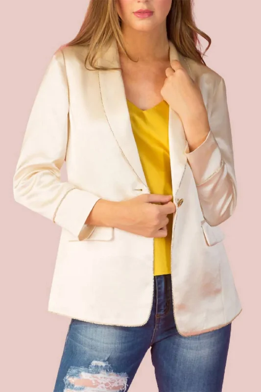 Weekend Flash Sale Shaw Collar Acetate Jacket In Ivory