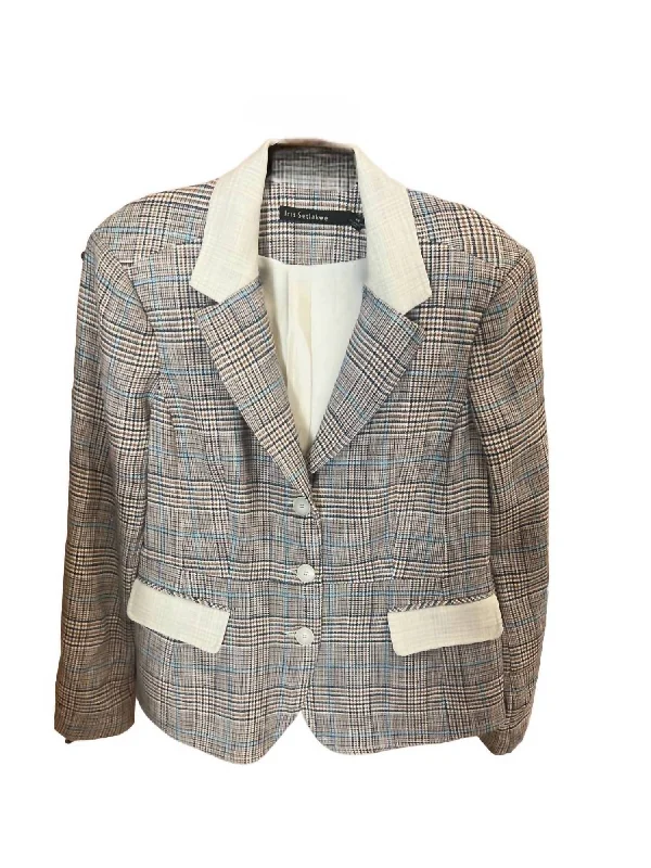 Mega Deal Single Breasted Jacket In Palace Blue Plaid