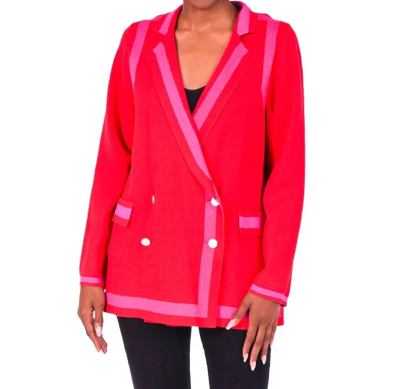 Today Only Sloane Sweater Blazer In Cranberry