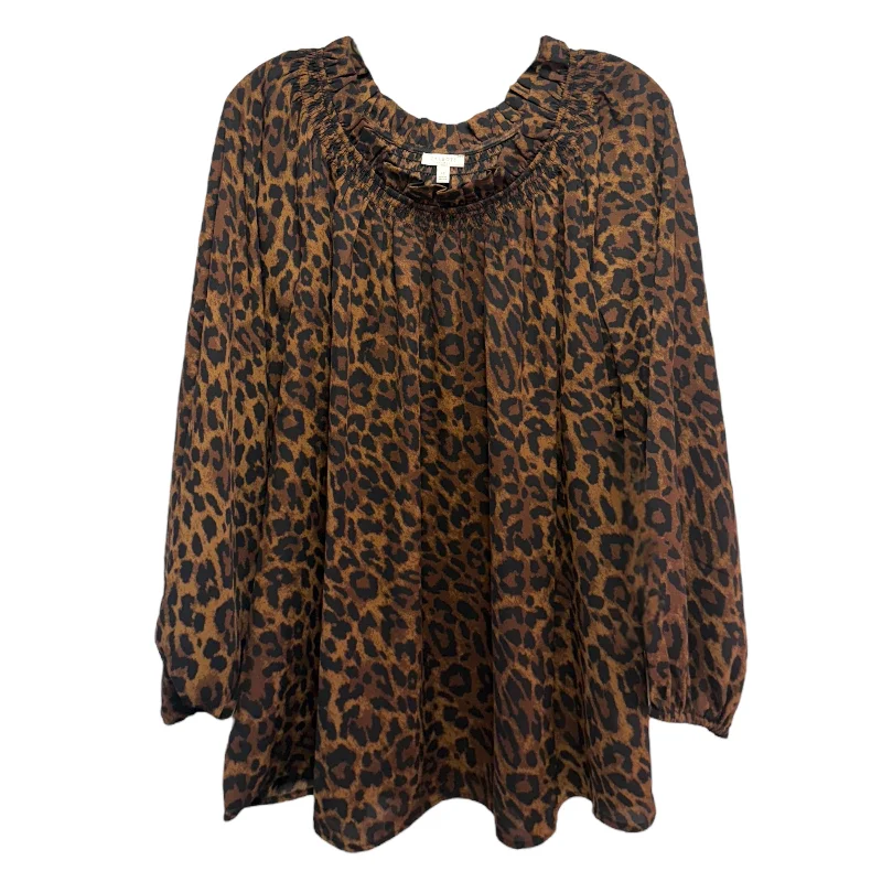 Smocked Blouse By Talbots In Spectacular Animal Print, Size: 1X