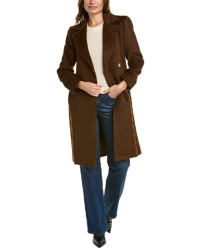 Lowest Price sofiacashmere Belted Alpaca & Wool-Blend Coat