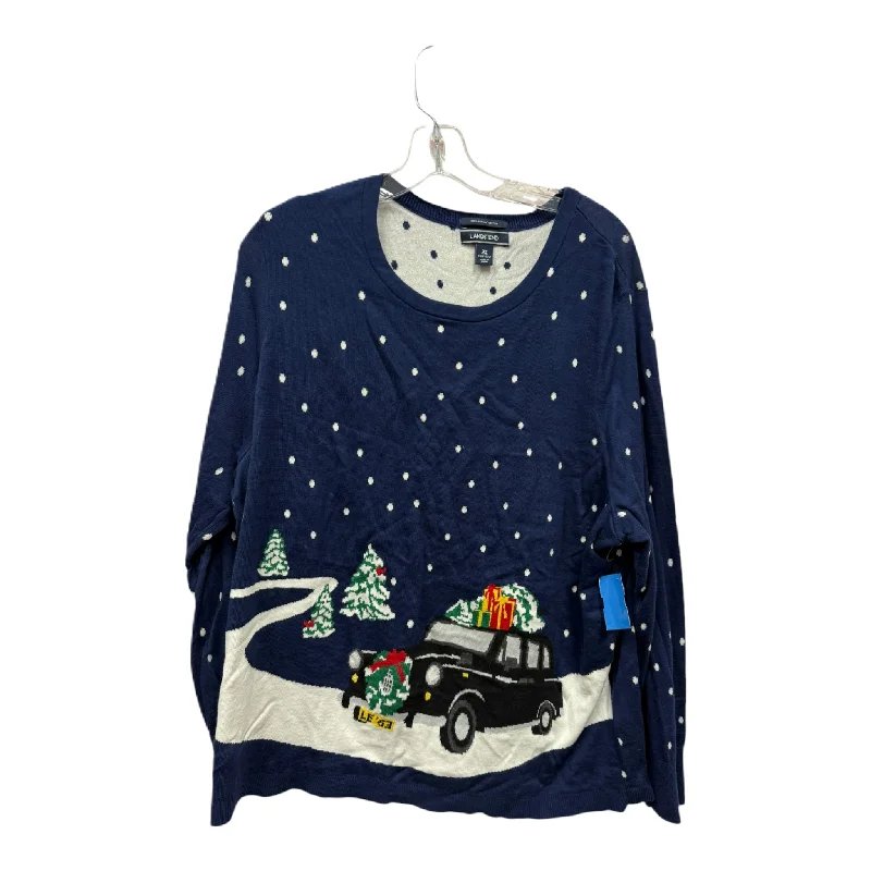 Reduced Prices Sweater By Lands End In Blue, Size: 2x