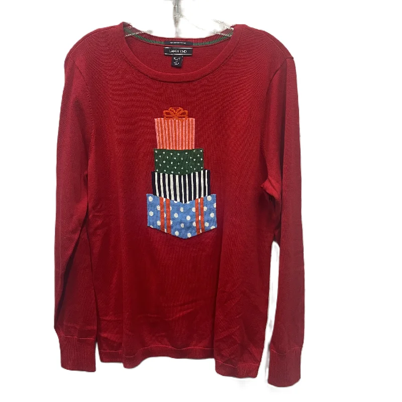 Amazing Deals Sweater By Lands End In Red, Size: Xl