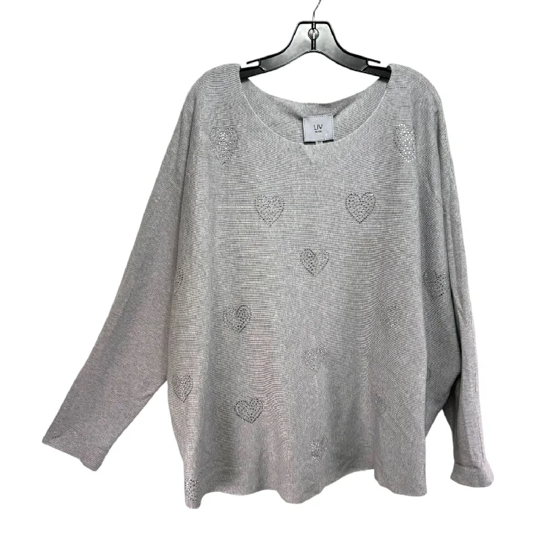 Limited Availability Sweater By Liv Milano In Grey, Size: 3x