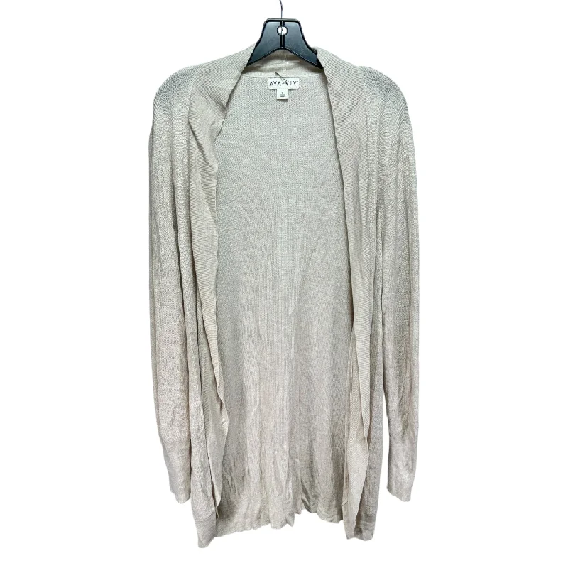Special Savings Sweater Cardigan By Ava & Viv In Cream, Size: 1x