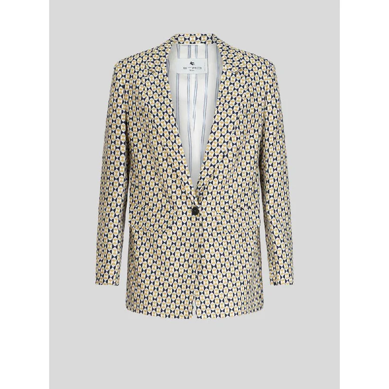 Closeout Tailored Jacket With Micro Geometric Patterns