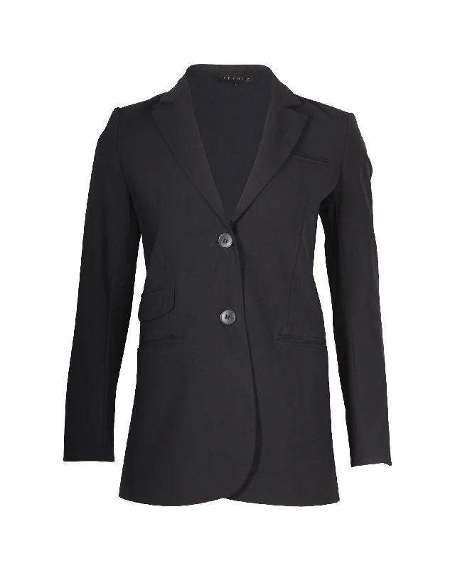 Year-End Sale Theory Single-Breasted Blazer in Black Wool