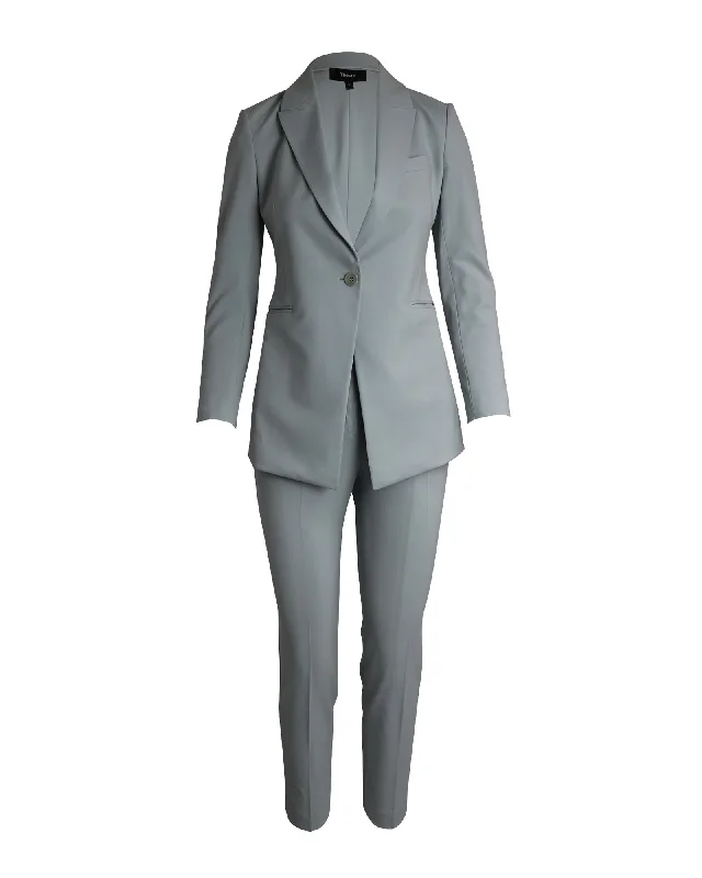 Grand Opening Sale Theory Suit Set in Light Blue Wool