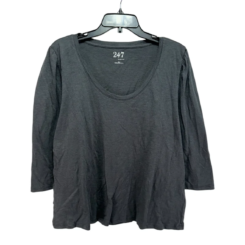 Markdowns Top 3/4 Sleeve Basic By Maurices In Grey, Size: Xl