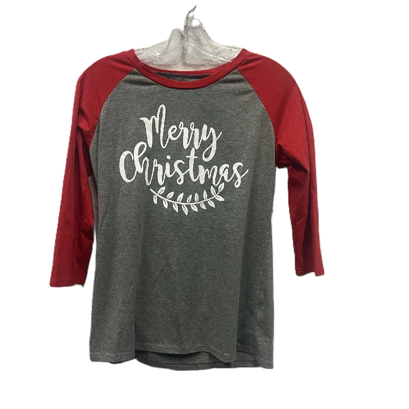 Epic Deals Top 3/4 Sleeve Basic  In Grey, Size: M