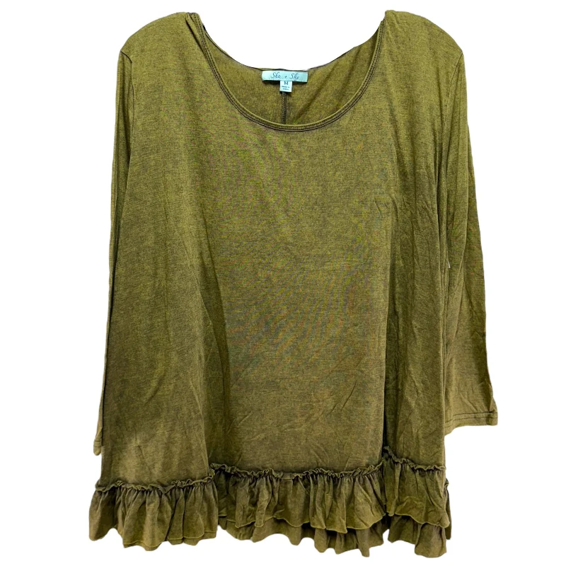 Special Price Top 3/4 Sleeve By She + Sky In Green, Size: M