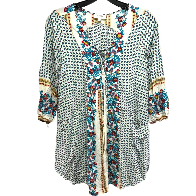 Super Deal Top 3/4 Sleeve By Umgee In Paisley Print, Size: S
