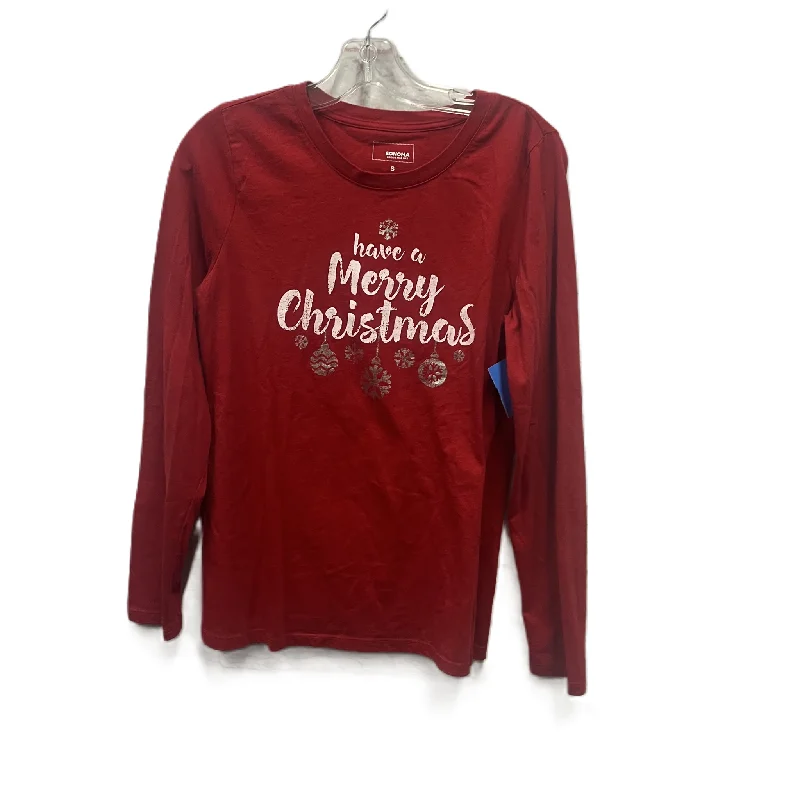 Deal Dash Top Long Sleeve Basic By Sonoma In Red, Size: S
