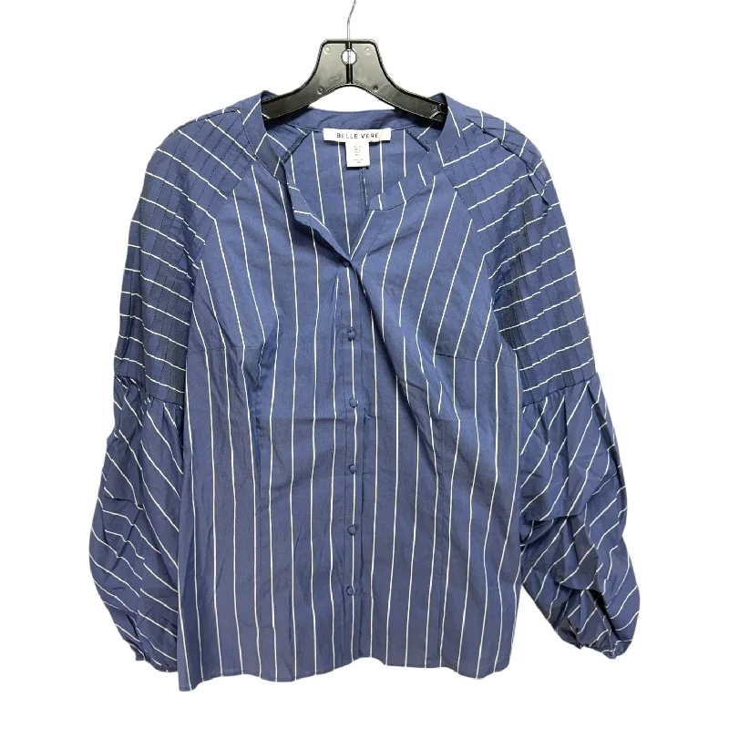 Weekend Special Top Long Sleeve By Belle Vere In Striped Pattern, Size: L