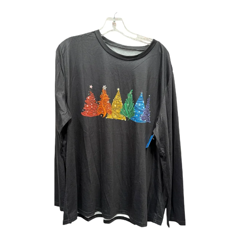 Best Bargains Top Long Sleeve By Cme In Black, Size: 3x