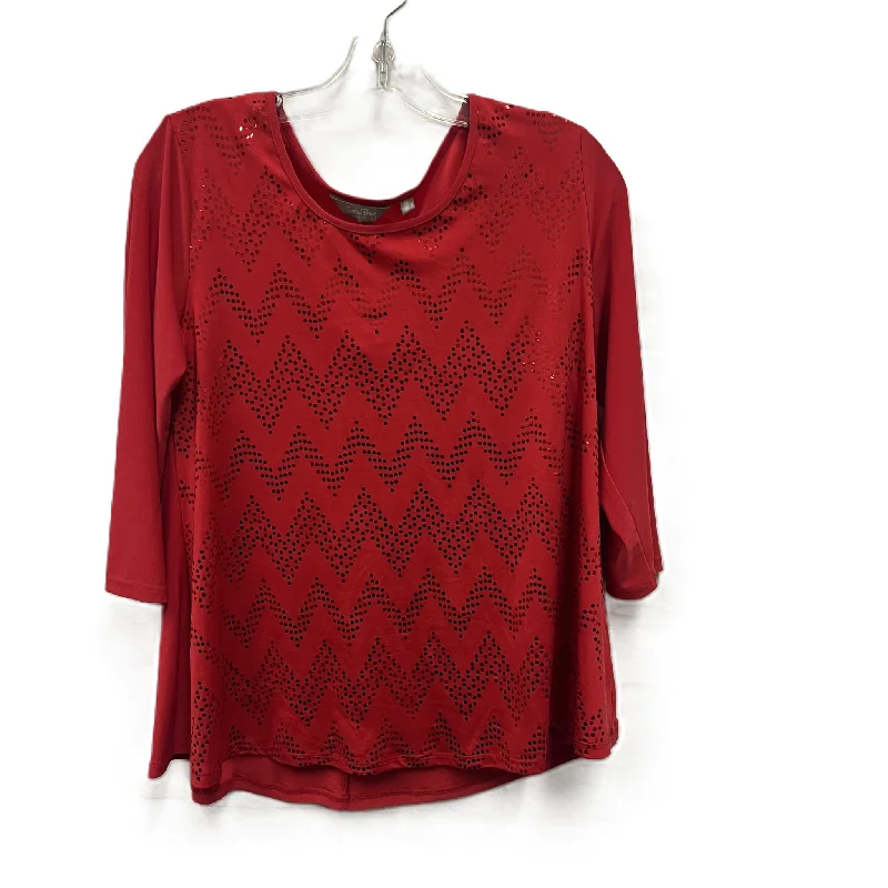 Crazy Deals Top Long Sleeve By Coral Bay In Red, Size: Petite  M