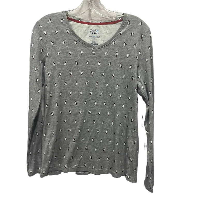 Don't Wait Top Long Sleeve By Croft And Barrow In Grey, Size: S