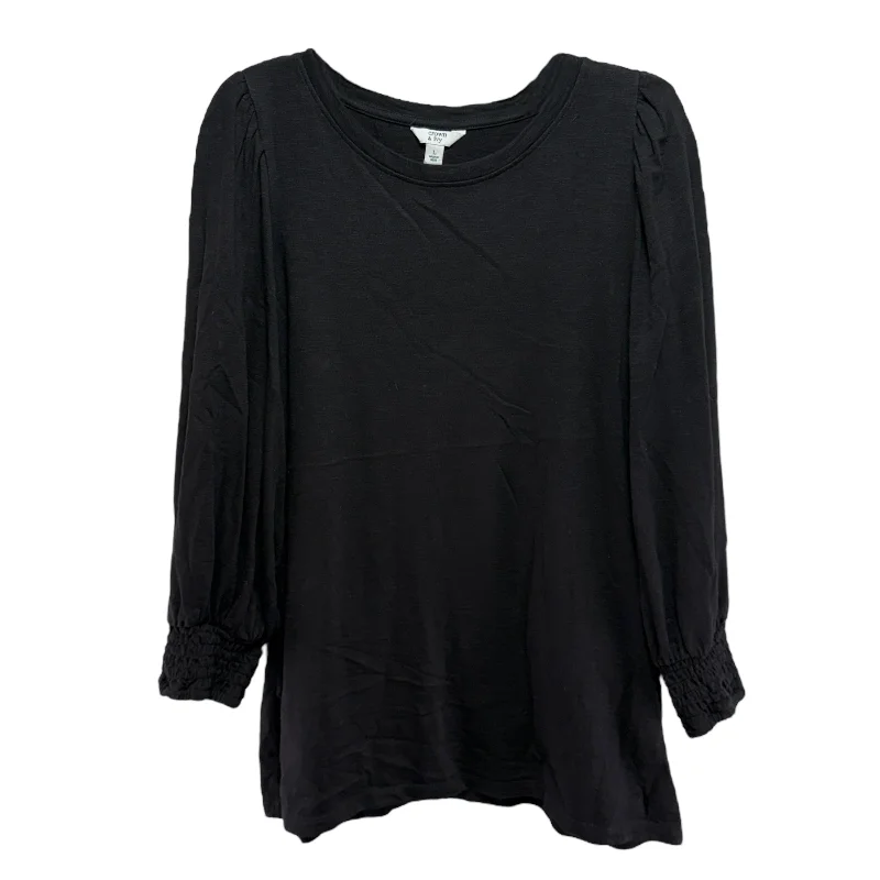 Epic Deals Top Long Sleeve By Crown And Ivy In Black, Size: L