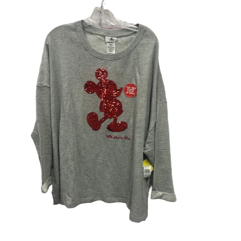 Closeout Top Long Sleeve By Disney Store In Grey, Size: 2x