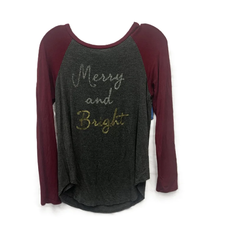 Limited Quantity Top Long Sleeve By Enough about me In Maroon, Size: S