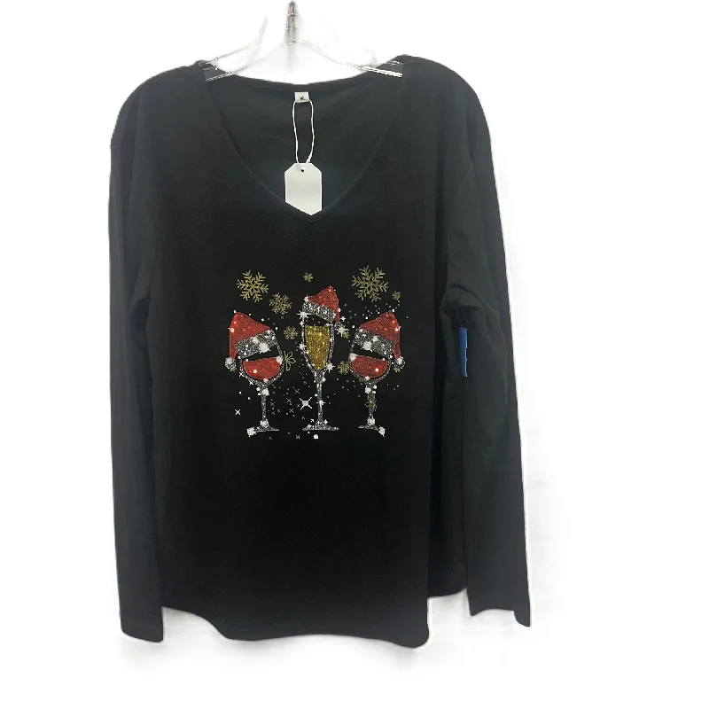 Bonus Savings Top Long Sleeve By Exclusive In Black, Size: Xl